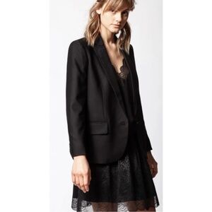 ZADIG & VOLTAIRE Lapel Rhinestone Embellished Viking Strass Blazer Jacket NEW